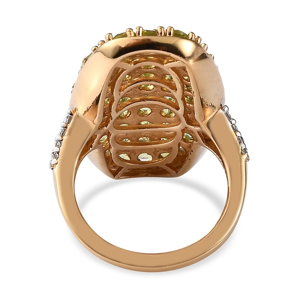Peridot and Natural White Zircon
Elongated Ring in Vermeil 🆕 Size 7 - Picture 5 of 7